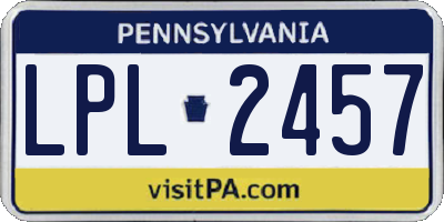 PA license plate LPL2457