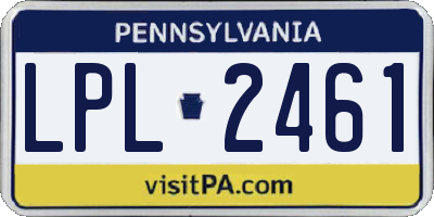 PA license plate LPL2461