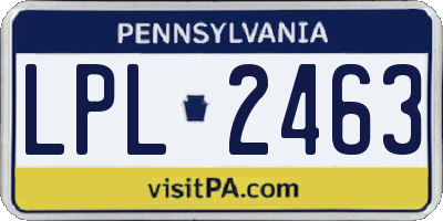 PA license plate LPL2463
