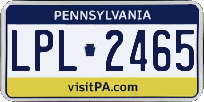 PA license plate LPL2465