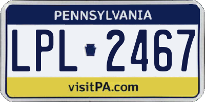 PA license plate LPL2467