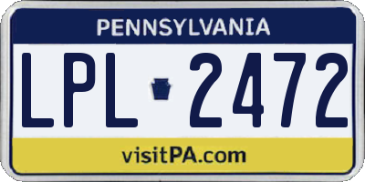 PA license plate LPL2472