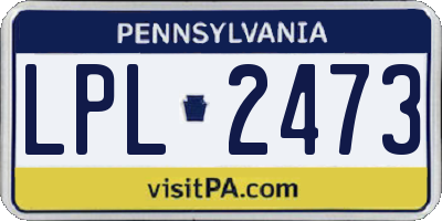 PA license plate LPL2473