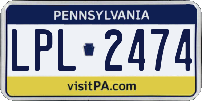 PA license plate LPL2474