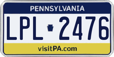 PA license plate LPL2476