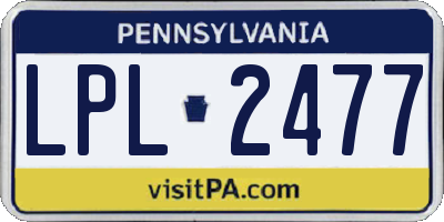 PA license plate LPL2477
