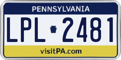 PA license plate LPL2481