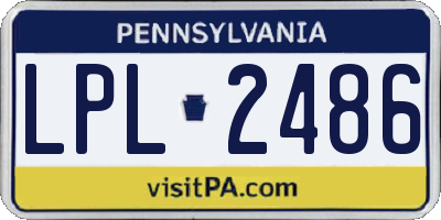 PA license plate LPL2486