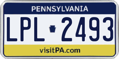PA license plate LPL2493
