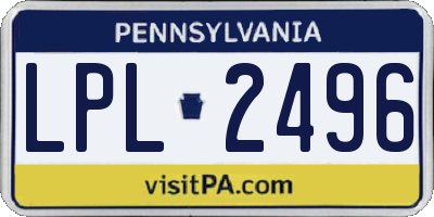 PA license plate LPL2496
