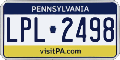 PA license plate LPL2498