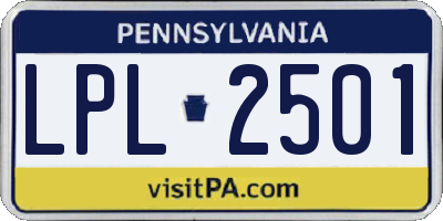 PA license plate LPL2501