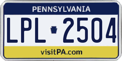 PA license plate LPL2504