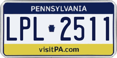 PA license plate LPL2511
