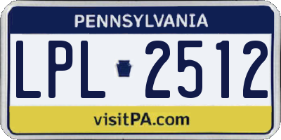 PA license plate LPL2512