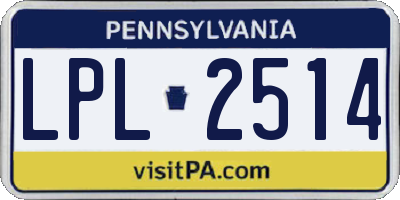 PA license plate LPL2514