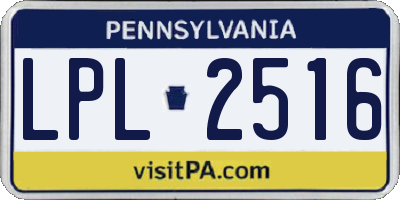 PA license plate LPL2516