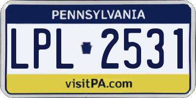 PA license plate LPL2531