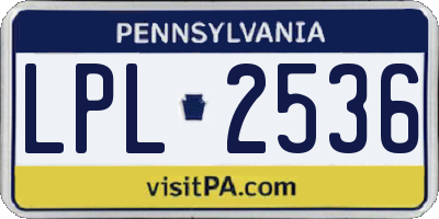 PA license plate LPL2536
