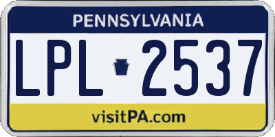 PA license plate LPL2537