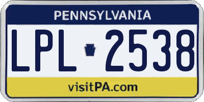 PA license plate LPL2538