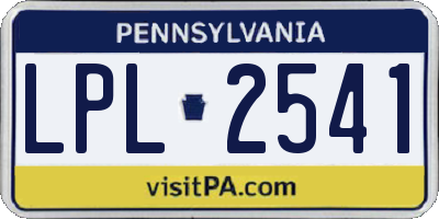 PA license plate LPL2541
