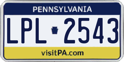 PA license plate LPL2543