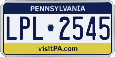 PA license plate LPL2545