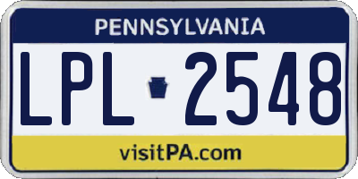 PA license plate LPL2548