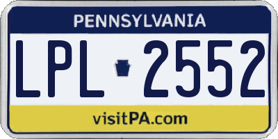 PA license plate LPL2552