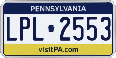 PA license plate LPL2553