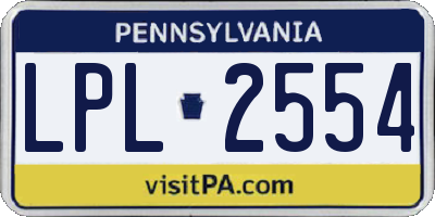 PA license plate LPL2554