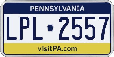PA license plate LPL2557