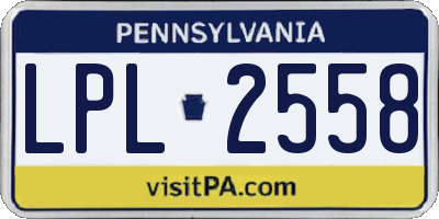 PA license plate LPL2558