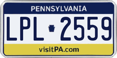 PA license plate LPL2559