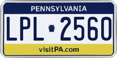 PA license plate LPL2560