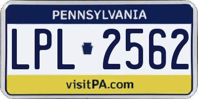 PA license plate LPL2562