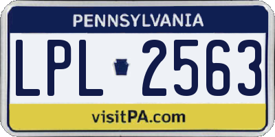 PA license plate LPL2563