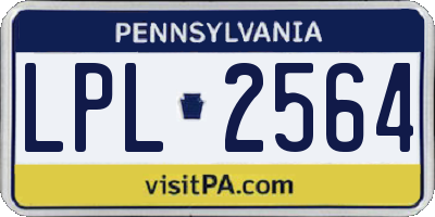 PA license plate LPL2564