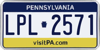 PA license plate LPL2571