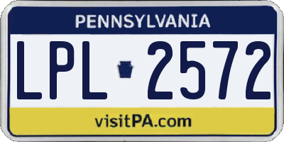 PA license plate LPL2572