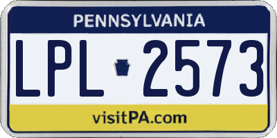 PA license plate LPL2573