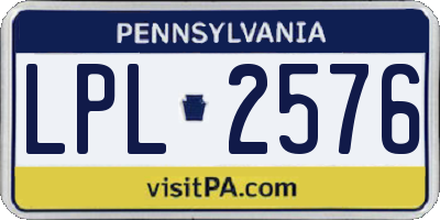 PA license plate LPL2576