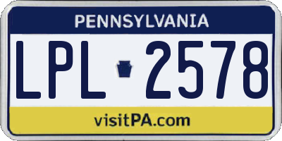 PA license plate LPL2578