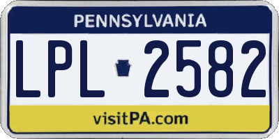 PA license plate LPL2582