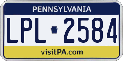 PA license plate LPL2584