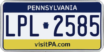 PA license plate LPL2585