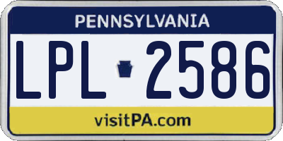 PA license plate LPL2586