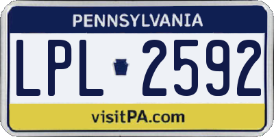 PA license plate LPL2592