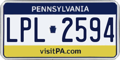 PA license plate LPL2594